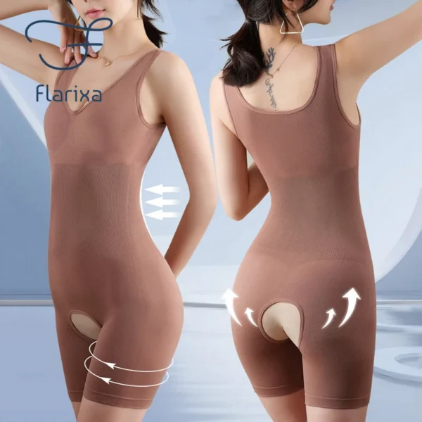 Flarixa Plus Size Butt Lifter Body Shaper Women's Bodysuit Open Crotch Tummy Control Shapewear Seamless Slimming Underwear 5XL - Image 2