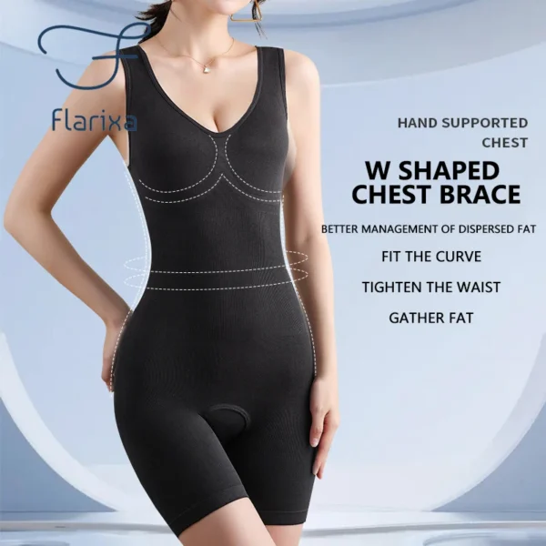 Flarixa Plus Size Butt Lifter Body Shaper Women's Bodysuit Open Crotch Tummy Control Shapewear Seamless Slimming Underwear 5XL - Image 3