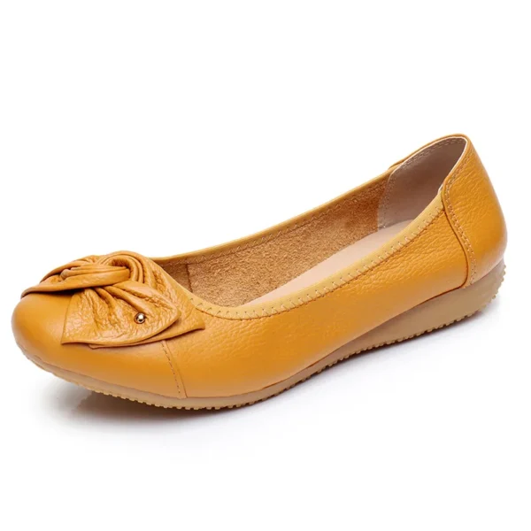 WOIZGIC Women's Female Ladies Mother Woman Flats Shoes Loafers Genuine Leather Slip On Summer Round Toe Size 35-43 ZBM-1108 - Image 4