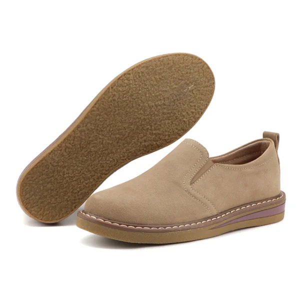 WOIZGIC Women Ladies Mother Female Cow Suede Genuine Leather Shoes Flats Loafers Slip On Pigskin British Korean ZDRS-978 - Image 5