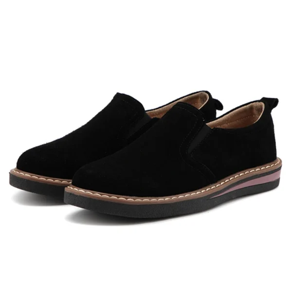WOIZGIC Women Ladies Mother Female Cow Suede Genuine Leather Shoes Flats Loafers Slip On Pigskin British Korean ZDRS-978 - Image 6