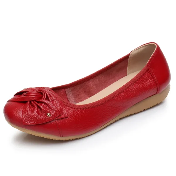 WOIZGIC Women's Female Ladies Mother Woman Flats Shoes Loafers Genuine Leather Slip On Summer Round Toe Size 35-43 ZBM-1108 - Image 5