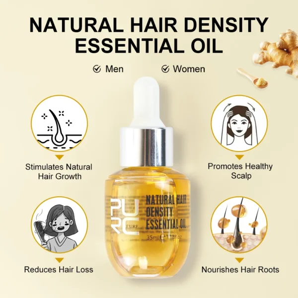 PURC Ginger Hair Oil Scalp Hair Strengthening Hair Toots Improvement Hairline Hair Care Essential Oil for Men and Women - Image 2