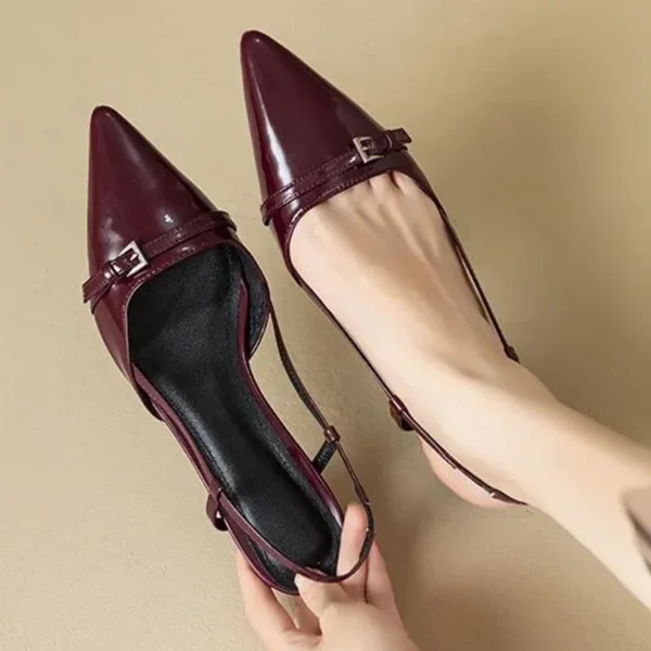 Pointed Toe Sexy Mid Heels Party Patent Sandals Women Gladiator Sandals Designer Summer Brand Pumps Slingback Dress Slippers - Image 6