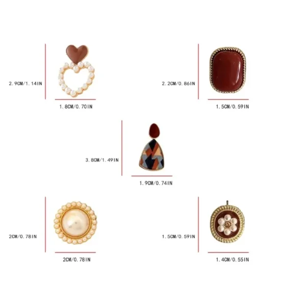 Silver Needle Wine Red Retro Hong Kong Style No Pierced Female Temperament High Sense Pearl Earrings High Sense Earrings Jewelry - Image 6