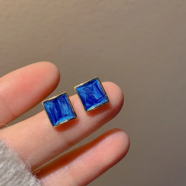 Fashion Vintage Resin Geometric Drop Earrings for Women Charms Elegant Irregular Blue Pendant Earrings Jewelry Party Gifts 2024 - Image 3