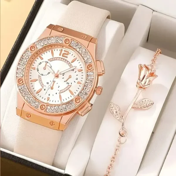 2pcs Set Womens Butterfly Watches Ladies Fashion Watch New Simple Casual Women Analog WristWatch Bracelet Gift - Image 2