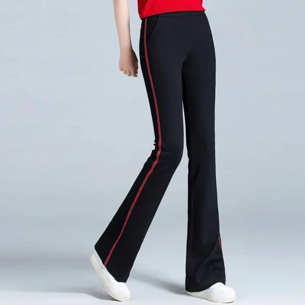 Women's Autumn and Winter Fashion Simplicity Black High Waist Bell-bottoms Women Clothes Office Lady All-match Casual Trousers