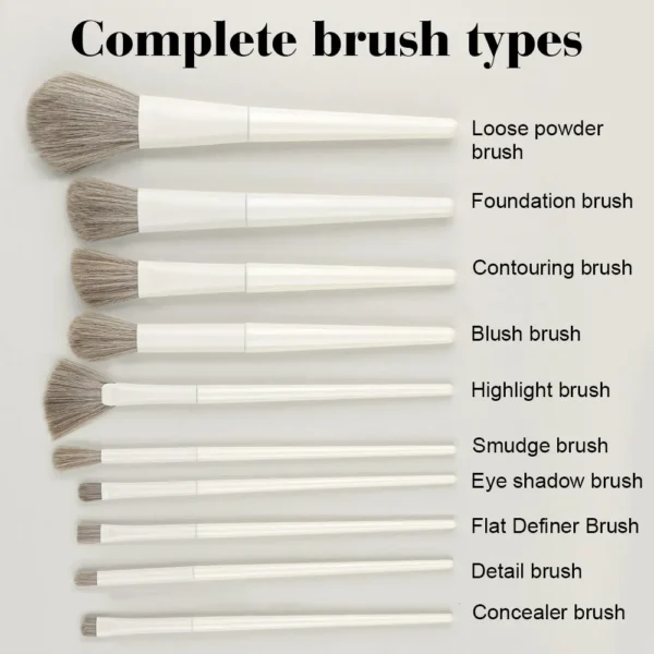 10PCS Makeup Brushes Set Professional Eye Shadow Foundation Blush Highlighter Concealer Kabuki Blending Brush Female Beauty Tool - Image 2