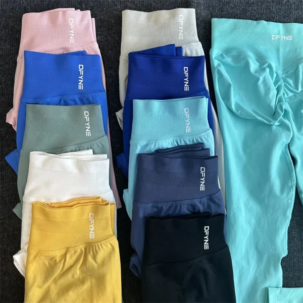Dfyne Impact Leggings Women With Logo Scrunch Seamless Yoga Legging Gym Sports Pants Low Ribbed Band High Stretch Fitness Tights - Image 2