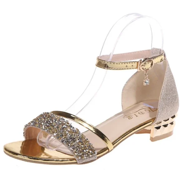 2024 New Fashion Women's Sandals Gold and Silver Low Heel Casual Shoes Women Open Toe Summer Light Fashion Women's Shoes - Image 6