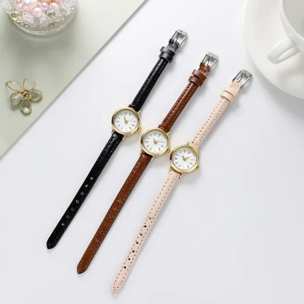 2025 Simple Women's Watches Small Round Girl's Belt Watches Quartz Wristwatches Women's Watch Gift Reloj Para Mujer Women Watch - Image 6