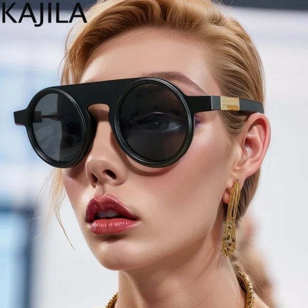 Small Frame Round Punk Sunglasses Women Men 2024 Luxury Brand Design Classic Vintage Sun Glasses For Ladies Retro Shades Eyewear - Image 3