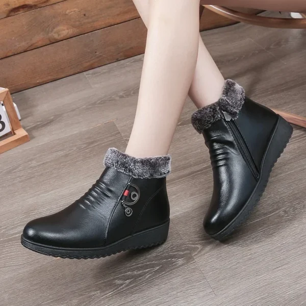 Winter Mom Cotton Boots Arrival Ladies Warm Plush Shoes Short Boots Women Cozy Plush Shoes Black Female Ankle Boots 2024 - Image 2