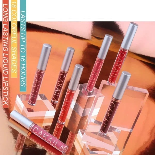 18 Color Lipstick Matte Non-stick Cup Waterproof Long Lasting Lip Gloss Easy To Wear Women Red Liquid Lipstick Lip Beauty Makeup - Image 5