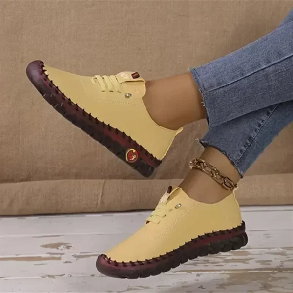 Sneakers Women Shoes Loafers Lace Up Leather Flat New Spring 2023 Casual comfortable Mom Shoe Mujer Zapatos Chaussure Femme - Image 4