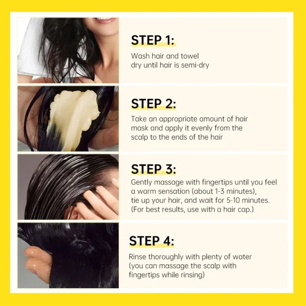 PURC Rosemary Oil Hair Mask for Hair Growth Ginger Oil Hair Loss Treatment Anti-Dandruff Smoothing Cream Hair Care Products - Image 6
