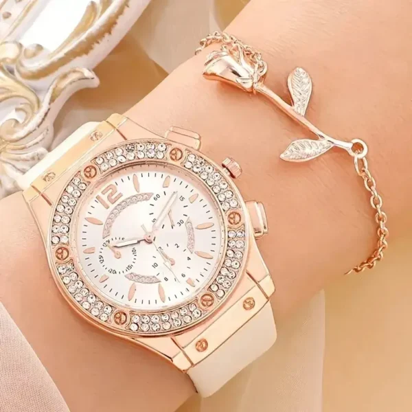 2pcs Set Womens Butterfly Watches Ladies Fashion Watch New Simple Casual Women Analog WristWatch Bracelet Gift - Image 5