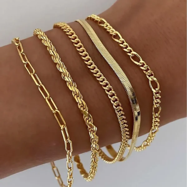 2024 Classic Charm Snake Chain Bracelets for Women Trend Fashion Stainless Steel Cuban Bracelet Trendy Woman Gifts Jewelry Gift