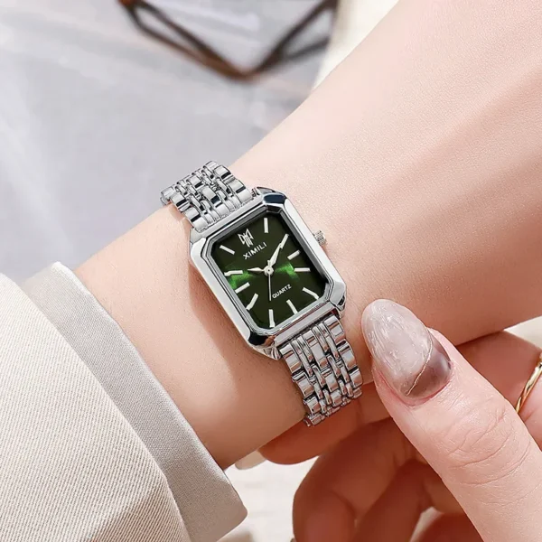 2024 Hot Brand Stainless Steel Strap Watch Women Luxury Gift Quartz Wristwatch Student Fashion Simple Square Quartz Watches - Image 2