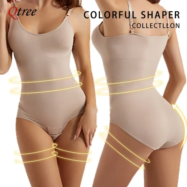 Qtree Plus Size Bodysuit Shapewear Women's Tummy Control Sculpting Bodysuit Body Shaping One-piece Underwear Slimming Shapewear - Image 5