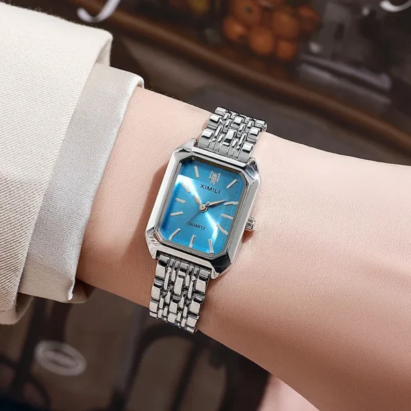 2024 Hot Brand Stainless Steel Strap Watch Women Luxury Gift Quartz Wristwatch Student Fashion Simple Square Quartz Watches - Image 3