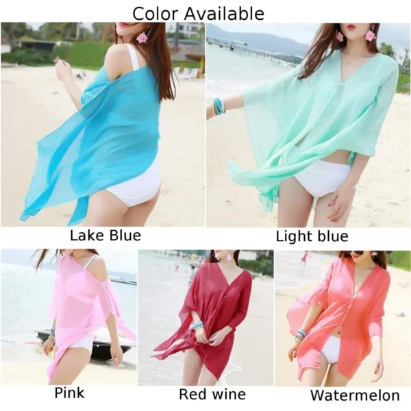 Swimwear Cover Up Accessories Breathable Cardigans Spare Parts Summer Sun Protection Tops Wear Womens 5 Colours - Image 5