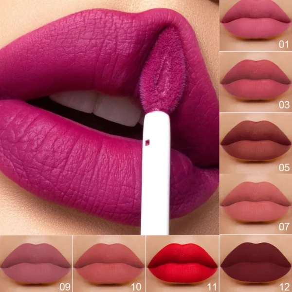 18 Color Lipstick Matte Non-stick Cup Waterproof Long Lasting Lip Gloss Easy To Wear Women Red Liquid Lipstick Lip Beauty Makeup