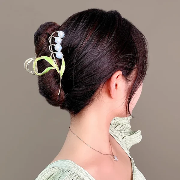 Girls Sweet Opal Flower Hair Clip Exquisite Ponytail Claw Clip Shark Clip Woman Hair Clip Accessori For Girl Hair Accessories - Image 3