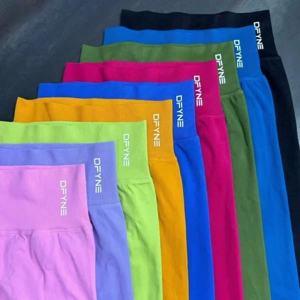 Dfyne Dynamic Leggings for Women High Waist Yoga Legging Seamless Scrunch Bum Gym Leggings Workout Sports Tights Stretchy Pants - Image 3
