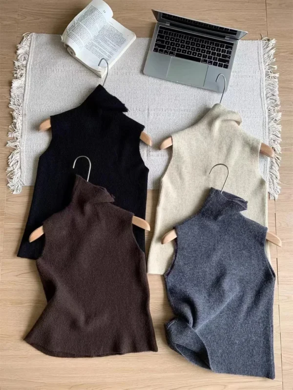 2024 Women Three Piece Sets Long Sweater Vest Jumper Dress Kintted Spring Autumn Winter Crochet Cardigan Y2k High Waist Skirt - Image 6