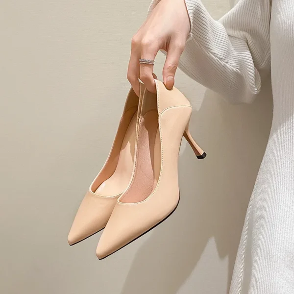 Female Heels Women Shoes Brand Women Pumps Office Ladies Working Shoes Solid Pointed Toe Dress Shoes Spring Autumn Plus Size 43 - Image 2