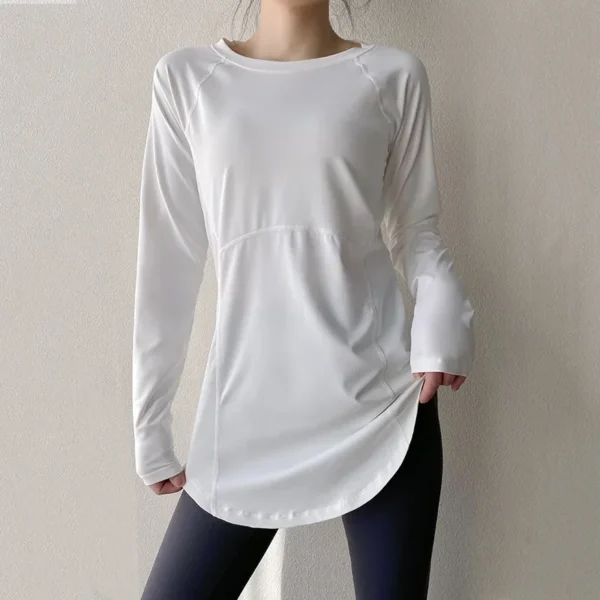 Long Sleeve Yoga Clothes Women 2024 Sportswear Woman Gym Running Blouses Shirts Sports Tops Fitness T-shirt Gym Clothing Workout - Image 2