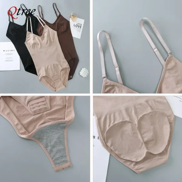Qtree Plus Size Bodysuit Shapewear Women's Tummy Control Sculpting Bodysuit Body Shaping One-piece Underwear Slimming Shapewear - Image 6