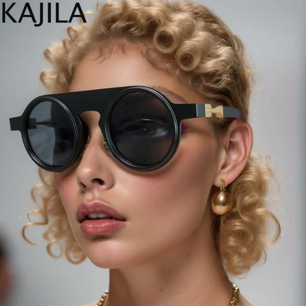 Small Frame Round Punk Sunglasses Women Men 2024 Luxury Brand Design Classic Vintage Sun Glasses For Ladies Retro Shades Eyewear - Image 2