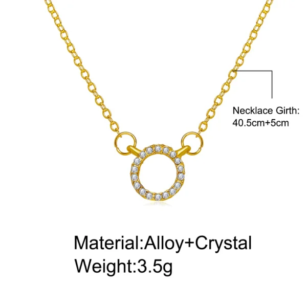 2025 Trend Elegant Jewelry Crystal Circle Pendant Necklace Golden Color Unquie Women Fashion Necklace Wholesale - Image 5
