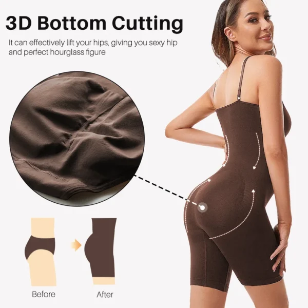 Seamless Women Bodysuit Butt Lifter Shapewear Waist Trainer Body Shaper Strappy-Back Chest Enhancing Corrective Underwear Corset - Image 3