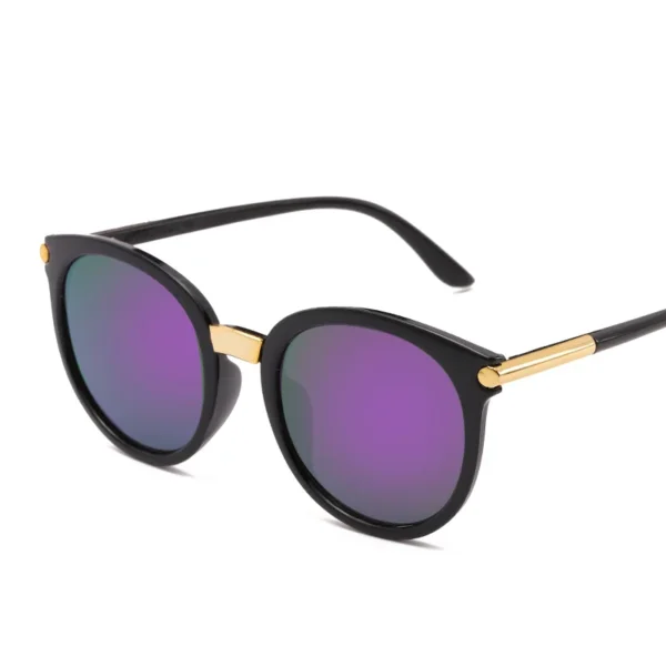 Women's Sunglasses Cat Eye Driving Mirror Vintage Reflective Flat Lens Ladies' Round Sun Glasses Female UV400 - Image 5