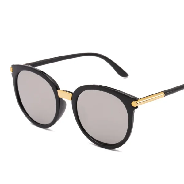 Women's Sunglasses Cat Eye Driving Mirror Vintage Reflective Flat Lens Ladies' Round Sun Glasses Female UV400 - Image 4