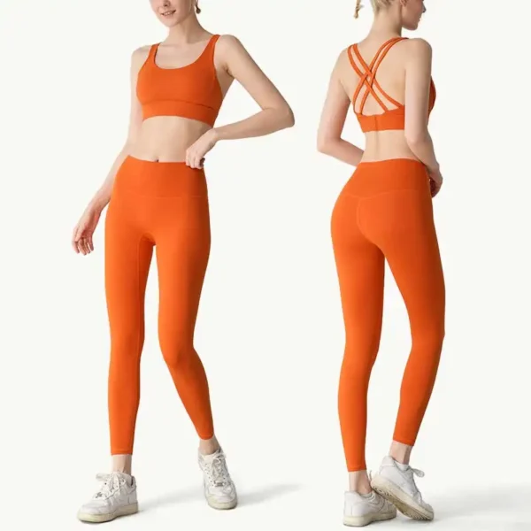 2 Piece Yoga Clothes Women's Tracksuit Athletic Wear Pilates Fitness Suit Gym Workout Push Up Clothes Sports Bra Leggings Suit - Image 3