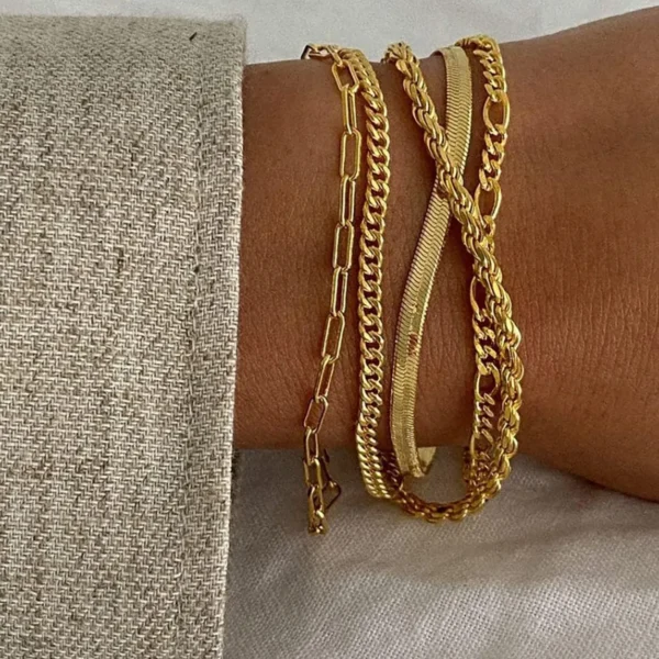 2024 Classic Charm Snake Chain Bracelets for Women Trend Fashion Stainless Steel Cuban Bracelet Trendy Woman Gifts Jewelry Gift - Image 4