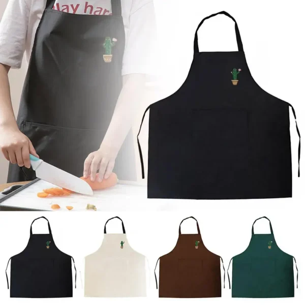 Waterproof Oilproof Apron Home Kitchen Apron With Large Pocket Fashion Abrasion Resistant Workwear For Women And Men M4P0 - Image 3