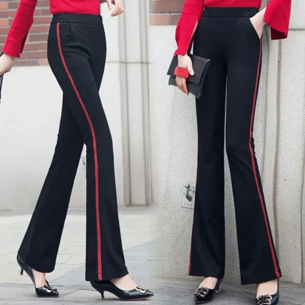 Women's Autumn and Winter Fashion Simplicity Black High Waist Bell-bottoms Women Clothes Office Lady All-match Casual Trousers - Image 2