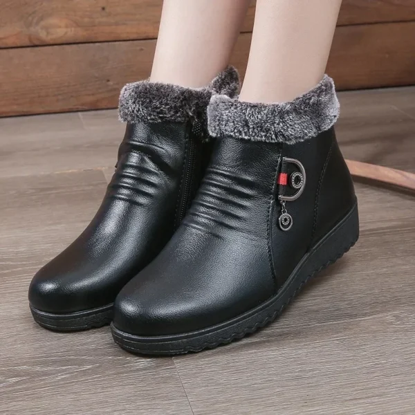 Winter Mom Cotton Boots Arrival Ladies Warm Plush Shoes Short Boots Women Cozy Plush Shoes Black Female Ankle Boots 2024