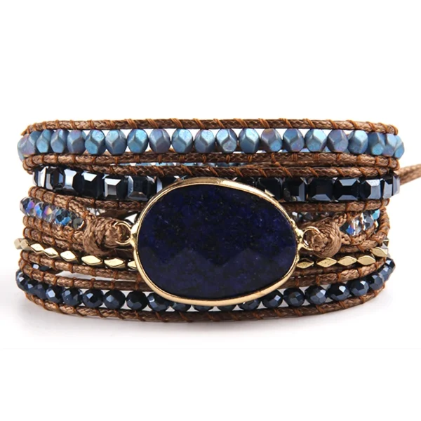 Fashion Handma Bohemian Women Jewelry Accessory Mixed Natural Stones Charm 5 Strands Wrap Bracelets Gift - Image 3