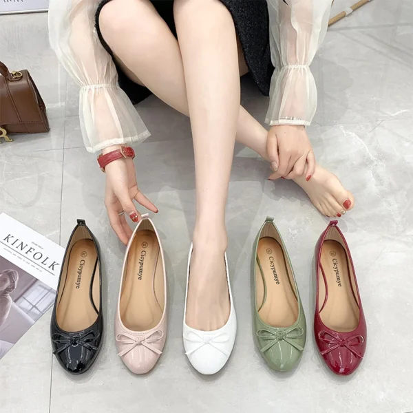 Flat Shoes Women Ballerinas Round Toe Bowtie Slip on Ballet Flats Lazy Loafers Moccasins Ladies Casual Flats Shoes 2023 - Image 2