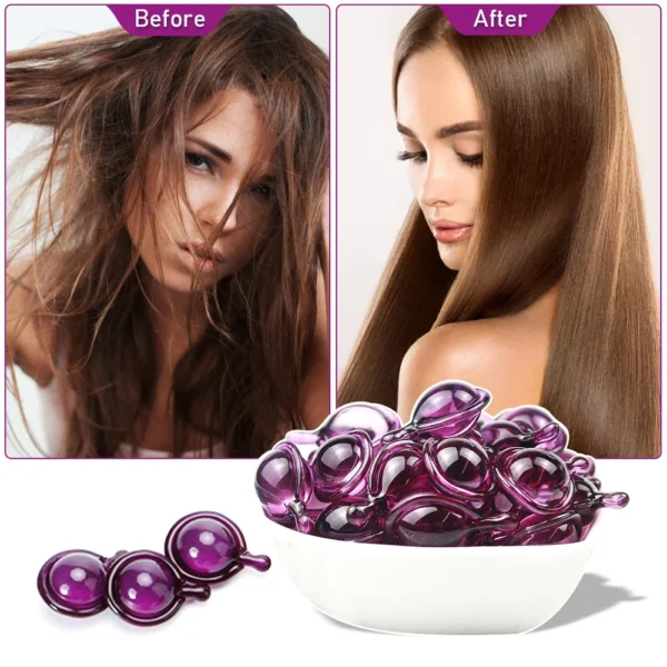 5Pcs Smooth Silky Hair Vitamin Capsule Keratin Complex Oil Hair Care Repair Damaged Hair Repair Serum Oil Anti Hairs Loss