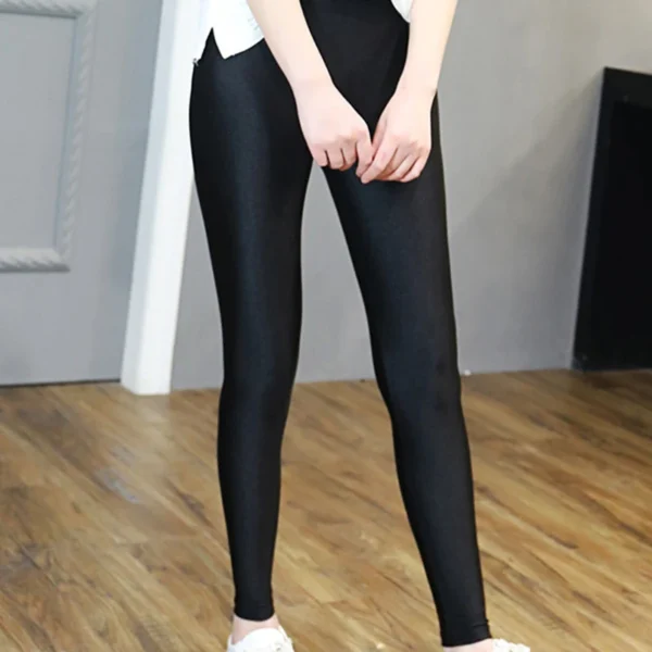 Women Shiny Black Legging Autumn Ladies Push Up Slim Leggings High Waist Stretchy Soft Women Leggings - Image 3