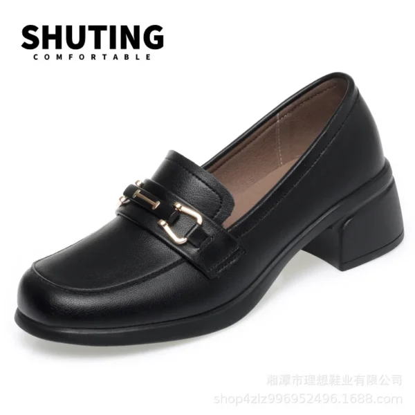 Spring Autumn Ladies Pumps Shallow Shoes Crystal Comfortable Thick Sole Loafers Fashion Breathable Single Shoe Classic - Image 5