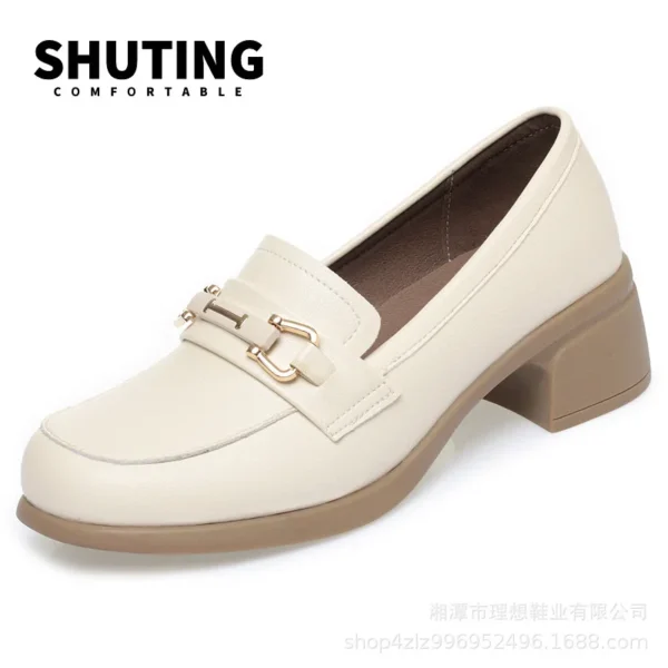 Spring Autumn Ladies Pumps Shallow Shoes Crystal Comfortable Thick Sole Loafers Fashion Breathable Single Shoe Classic - Image 6